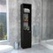 Tuhome Malaga Linen Cabinet, Two Interior Shelves, Three External Shelves, Single Door, Black MLW5538 - alternate 2